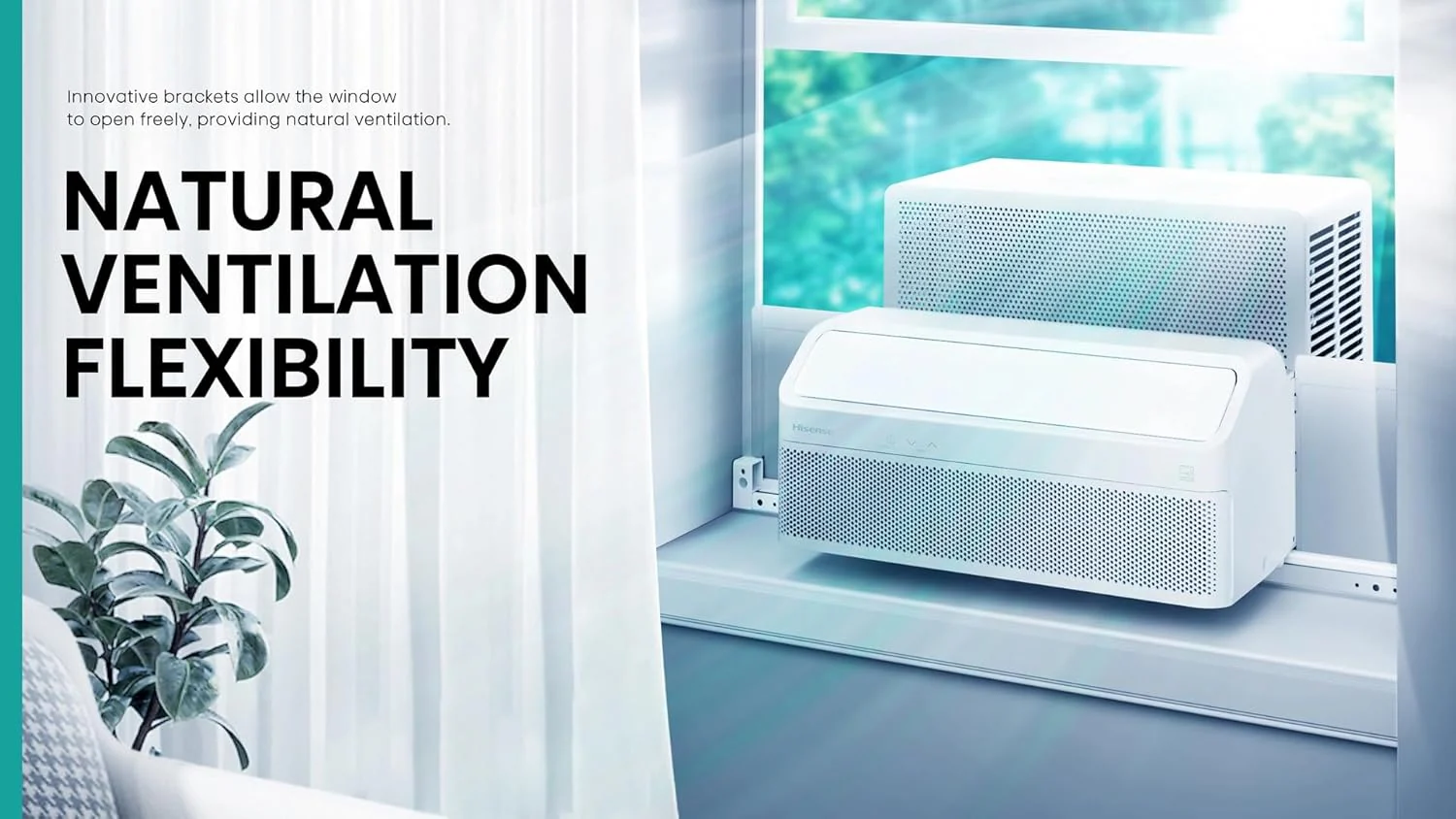 Hisense 8,000 BTU Smart Inverter Window Air Conditioner Easy Install Bracket