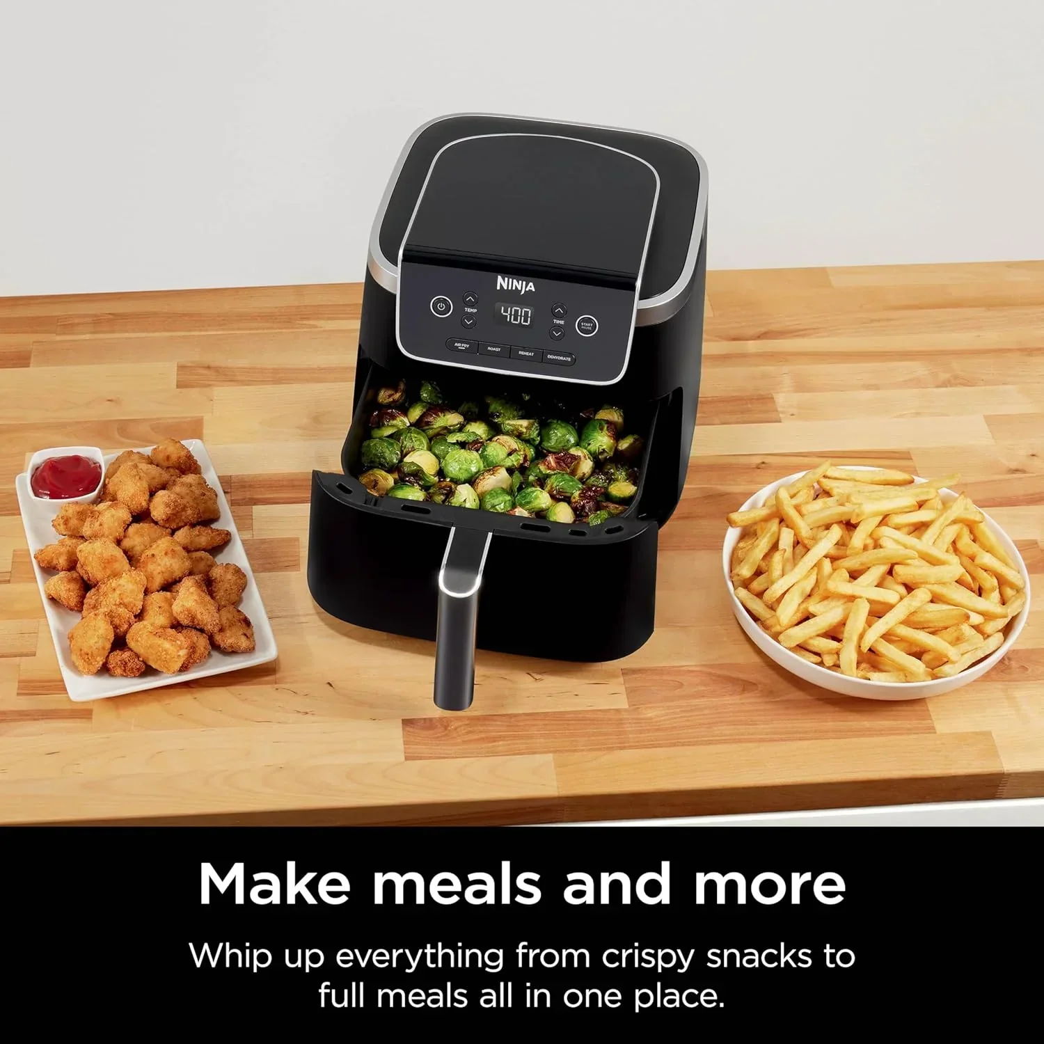 Ninja Air Fryer Pro 5-quart 4-in-1 air fryer that air fries bakes reheats and dehydrates
