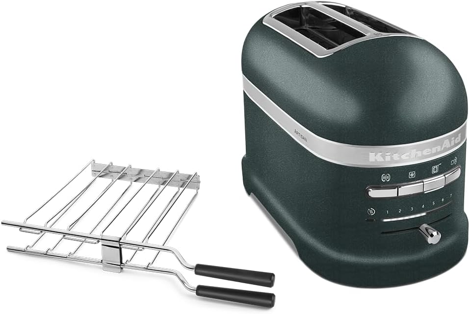 KitchenAid Toaster f��r 2 Scheiben mit Sandwich-Zange | Artisan | Retro Toast Machine | Verschiedene Funktionen und Br?unungsstufen | Gr��n