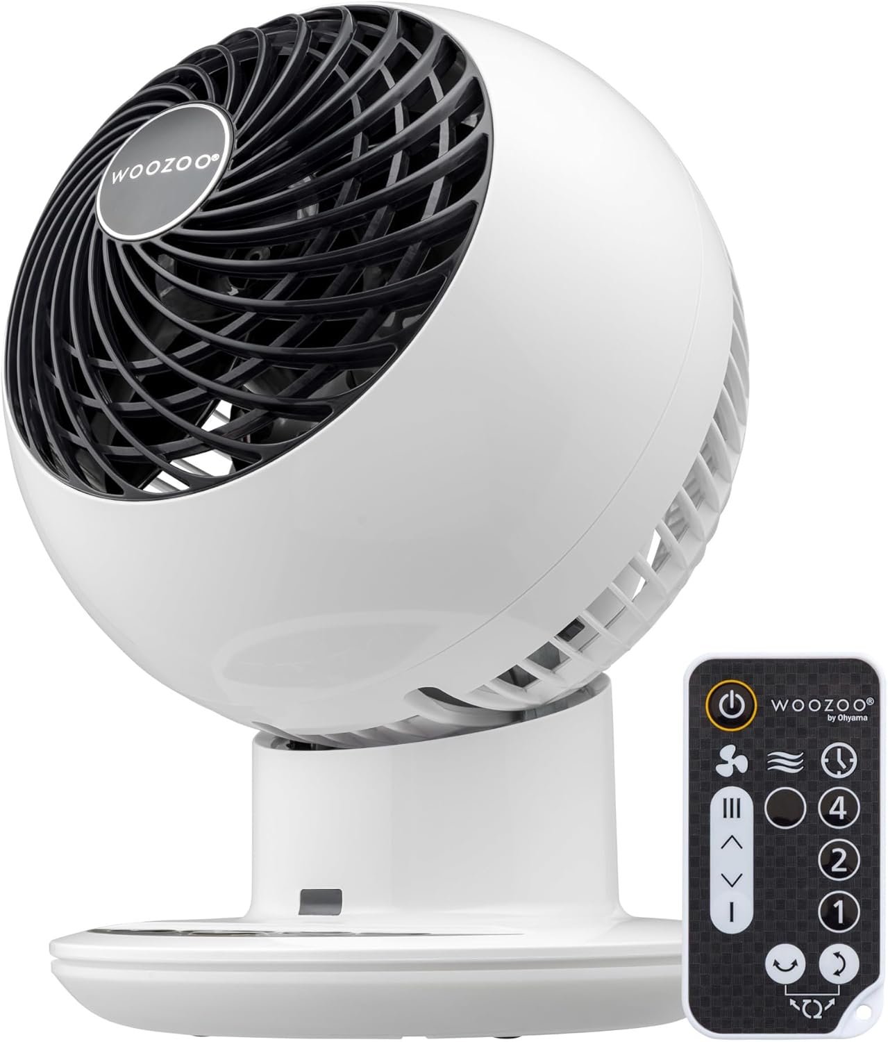 Iris Ohyama Woozoo, 30m², Ventilador de mesa, Blanco, 5 velocidades, Mando a distancia, Oscilación multidireccional, Silencioso, Potente, Escritorio, Portátil, Sobremesa, Fan, Ventoinha, PCF-SC15T