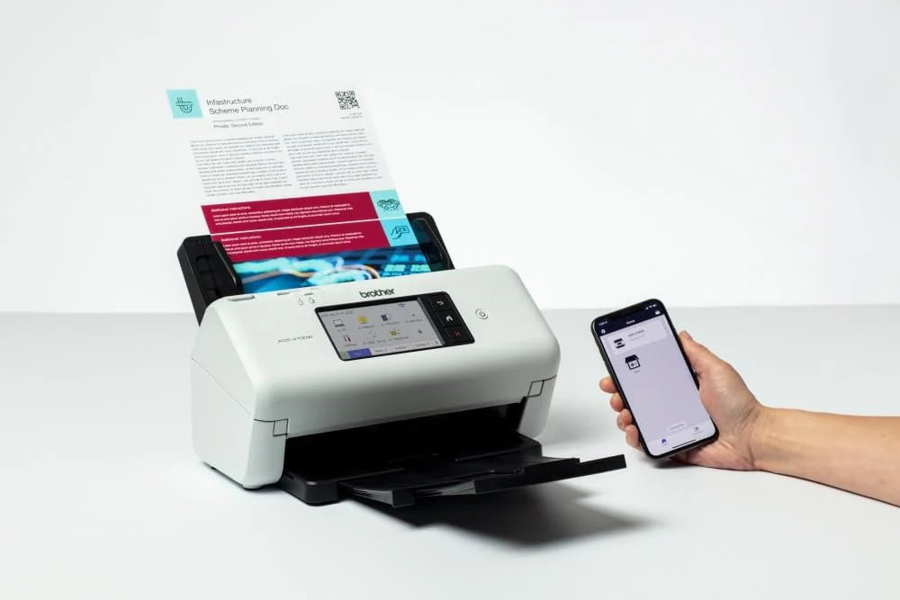 Brother ADS-4700W, Professioneller Dokumentenscanner mit USB, LAN und WLAN, Duplex Scan, Touchscreen, ADS4700WRE1, Wei?