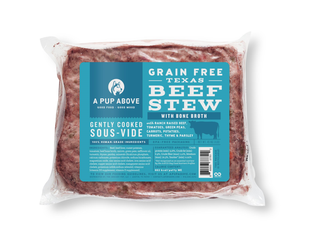 A Pup Above Texas Beef Stew Grain-Free Gently Cooked Dog Food, 1-lb (Size: 1-lb)