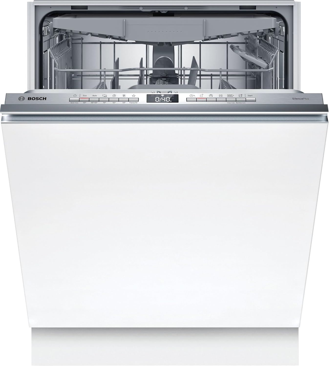 Bosch SMU4ECS28E, Serie 4, Smarter Unterbau-Geschirrspüler 60 cm, Besteckschublade, Spülmaschine Made in Germany, besonders Leise, Extra Trocknen, schneller sauberes Geschirr, Ferndiagnose, Edelstahl