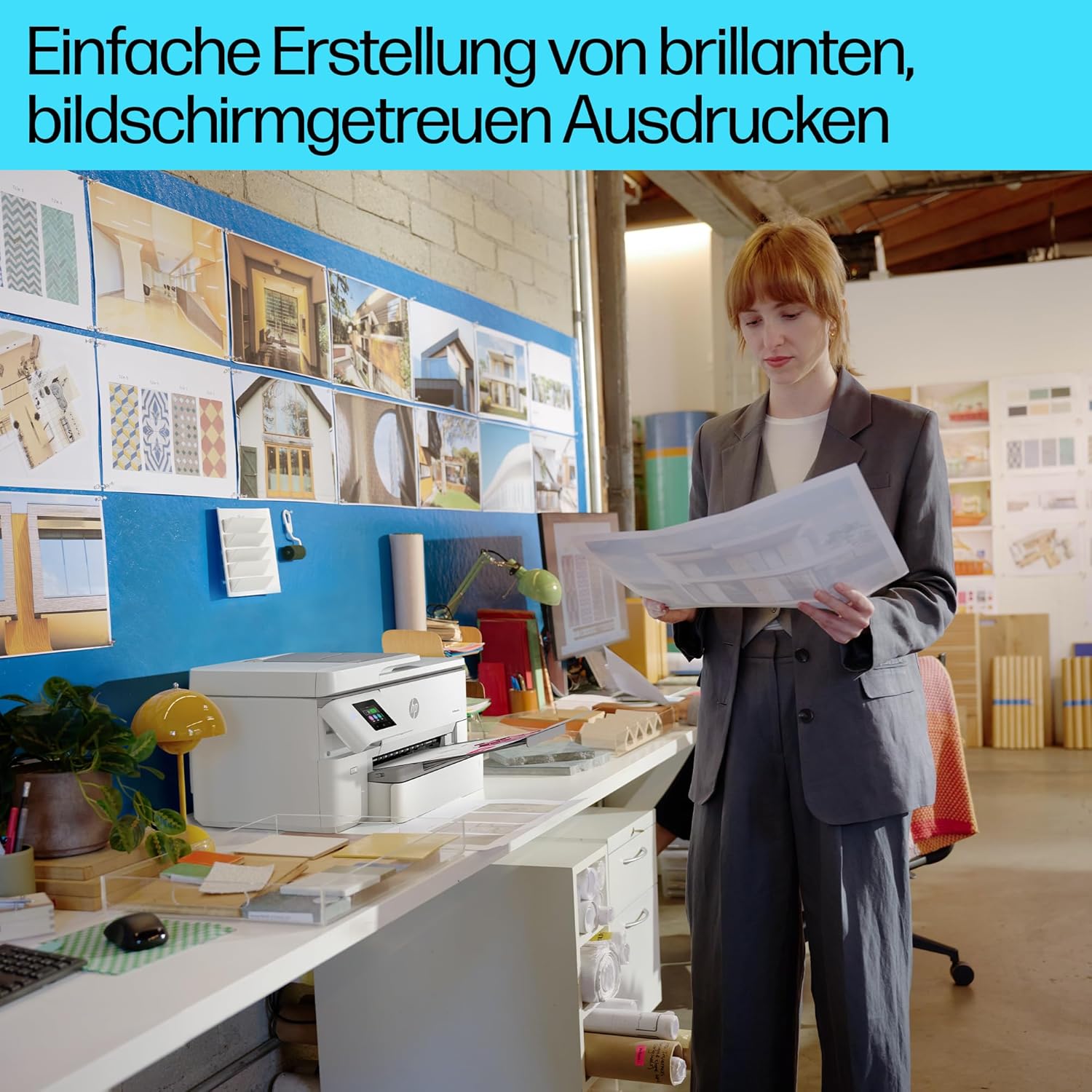 HP OfficeJet Pro 9720e A3-Multifunktionsdrucker, Drucken bis A3, 3 Monate gratis drucken mit HP Instant Ink inklusive, HP+, Drucker, Scanner, Kopierer, Fax, WLAN, LAN, Duplex, Airprint, Grau-Weiß