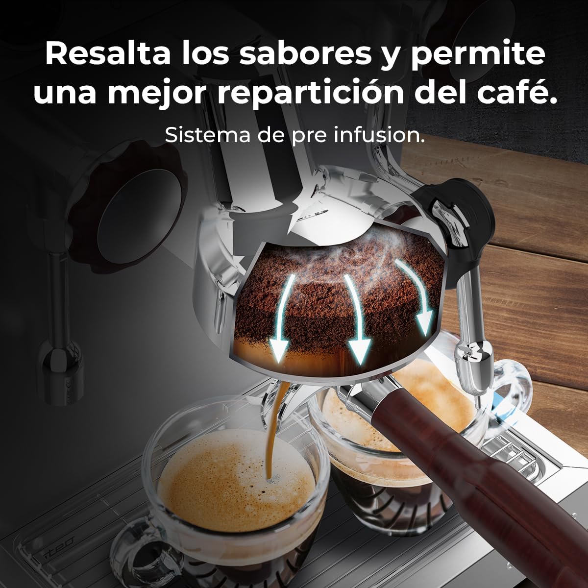 Cecotec Espresso-Kaffeemaschine Barista Baristeo Intima, professionelle Barista-Espressomaschine, Vorbrüh-System, 15 Bar Pumpe, einfaches Befüllen, 1,7L Wassertank und Tassenwärmer
