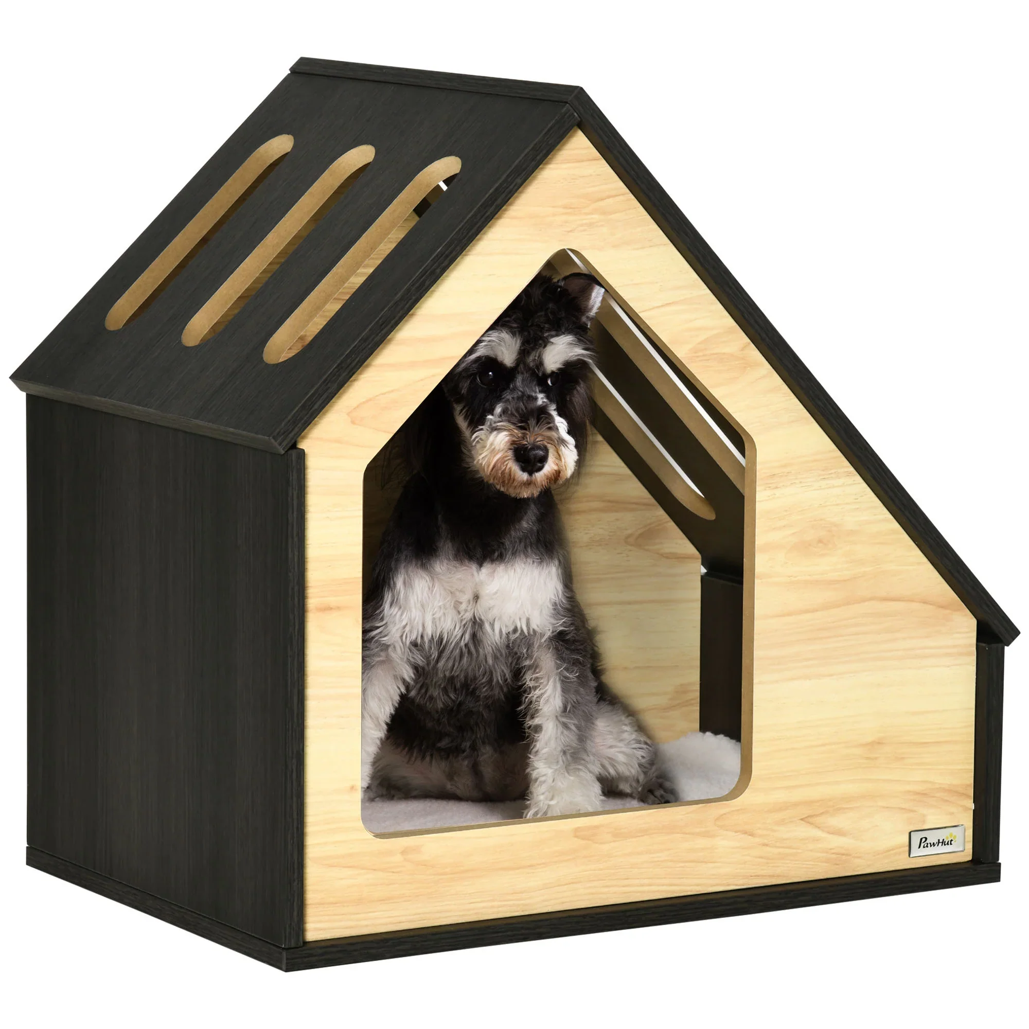 PawHut Hondenhok Hout 60x40 cm met Kussen voor kleine honden