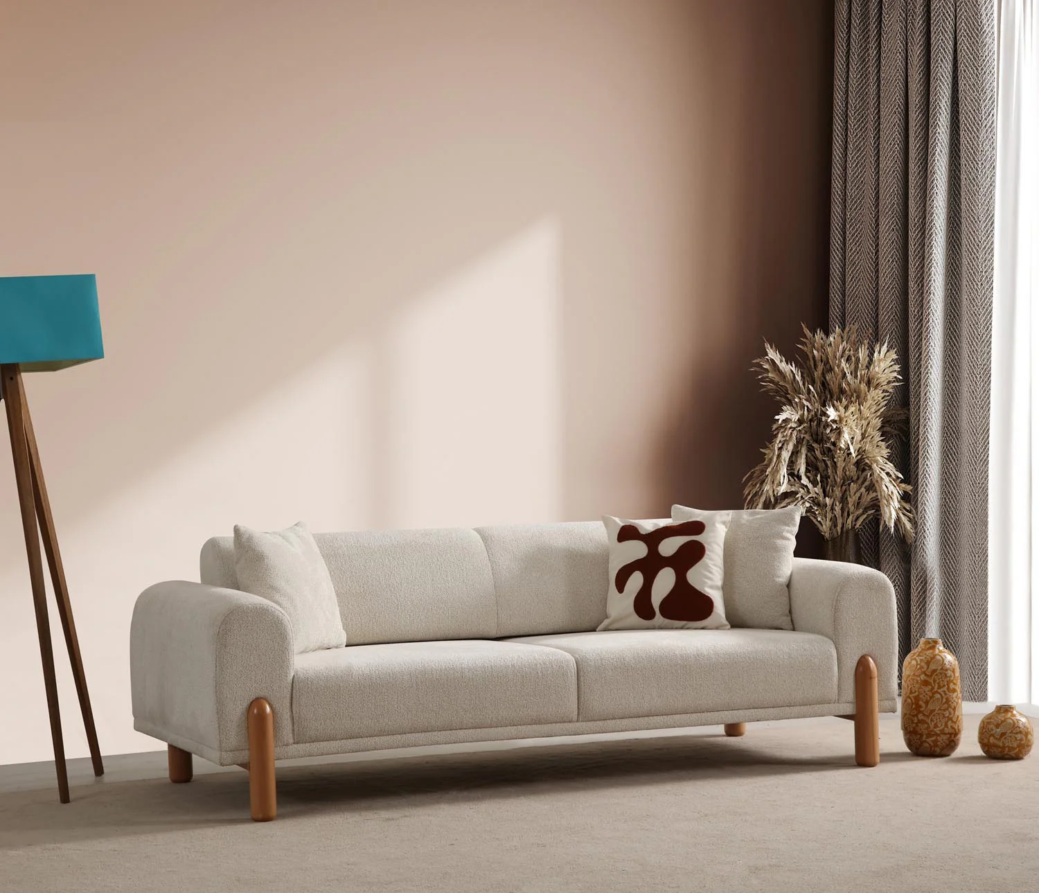 Lyke 3 Sitzer Bettsofa - Sahne
