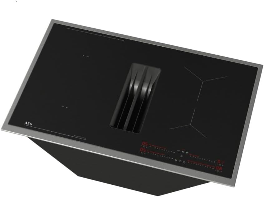 AEG Induktionskochfeld autark 80cm mit Dunstabzug / Made in Germany / 4 Flex-Kochzonen mit Bridge (Kombination 2er Zonen) / Auto-Funktion des Dunstabzugs / Aktivkohlefilter / COLI84COXB
