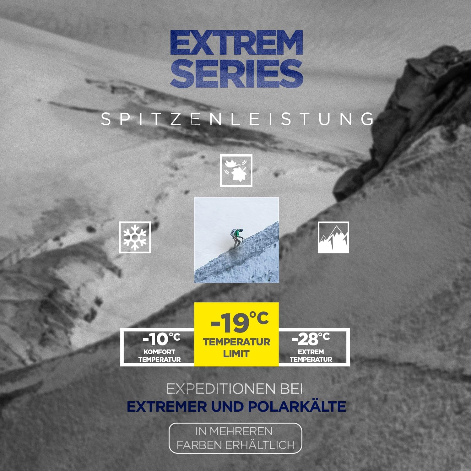 Lestra Sport - Alaska Extrem – Schlafsack für Extreme Kälte – Limittemperatur –19 °C – Entendaunen – Erwachsene – 220 x 80 – 1,6 kg - Grau