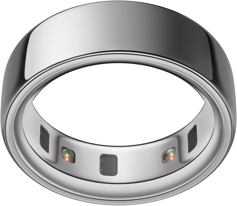 Oura Ring 4 - Silber - Größe 8 - Smart Ring | Messen Sie zuerst mit Oura Ring 4 Sizing Kit | Sleep Tracking Wearable - Herzfrequenz - Fitness Tracker - Bis zu 8 Tage Batterielaufzeit