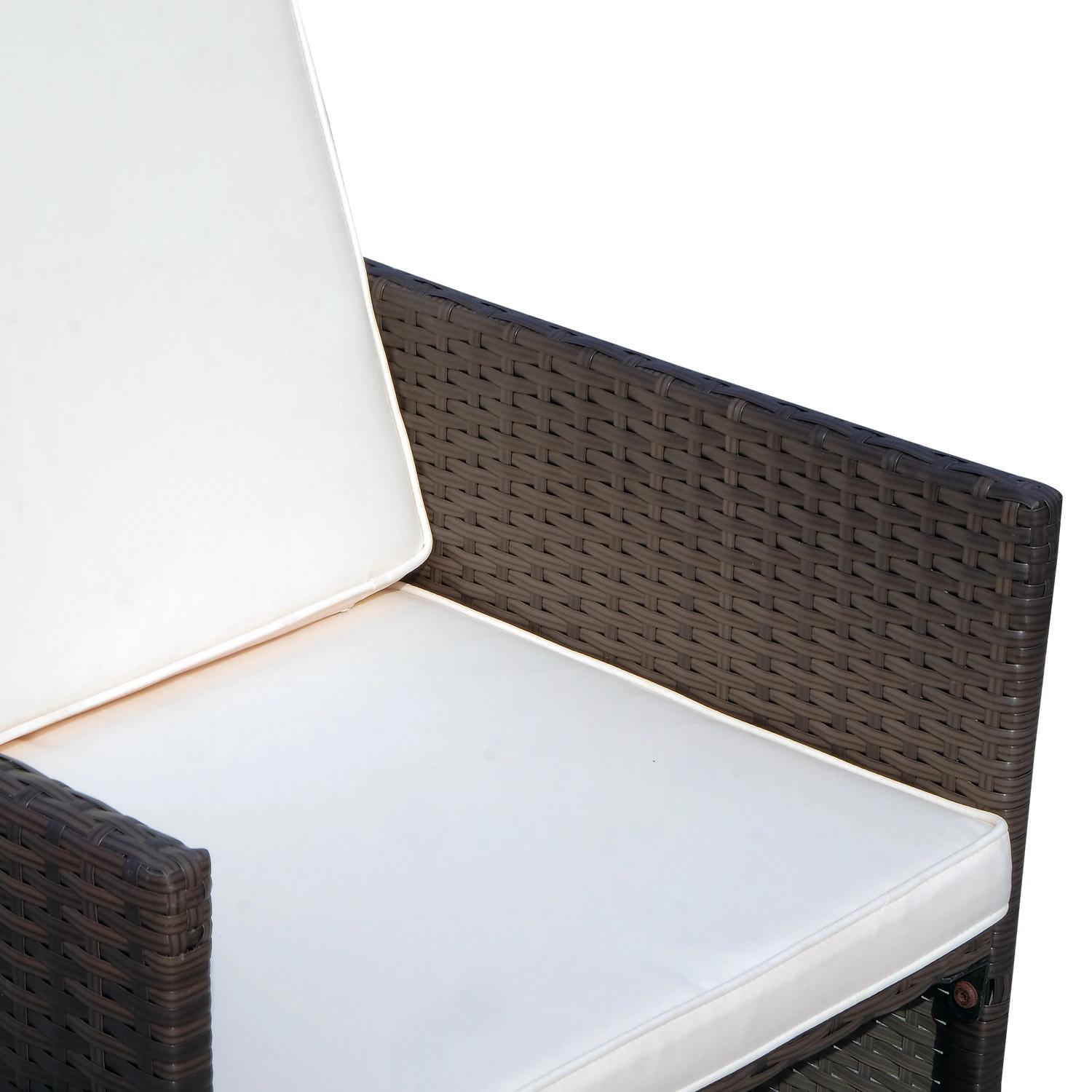 Poly-rotan zitgroep 21-delig Zitset met kussens, tuinmeubelen, aluminium bruin