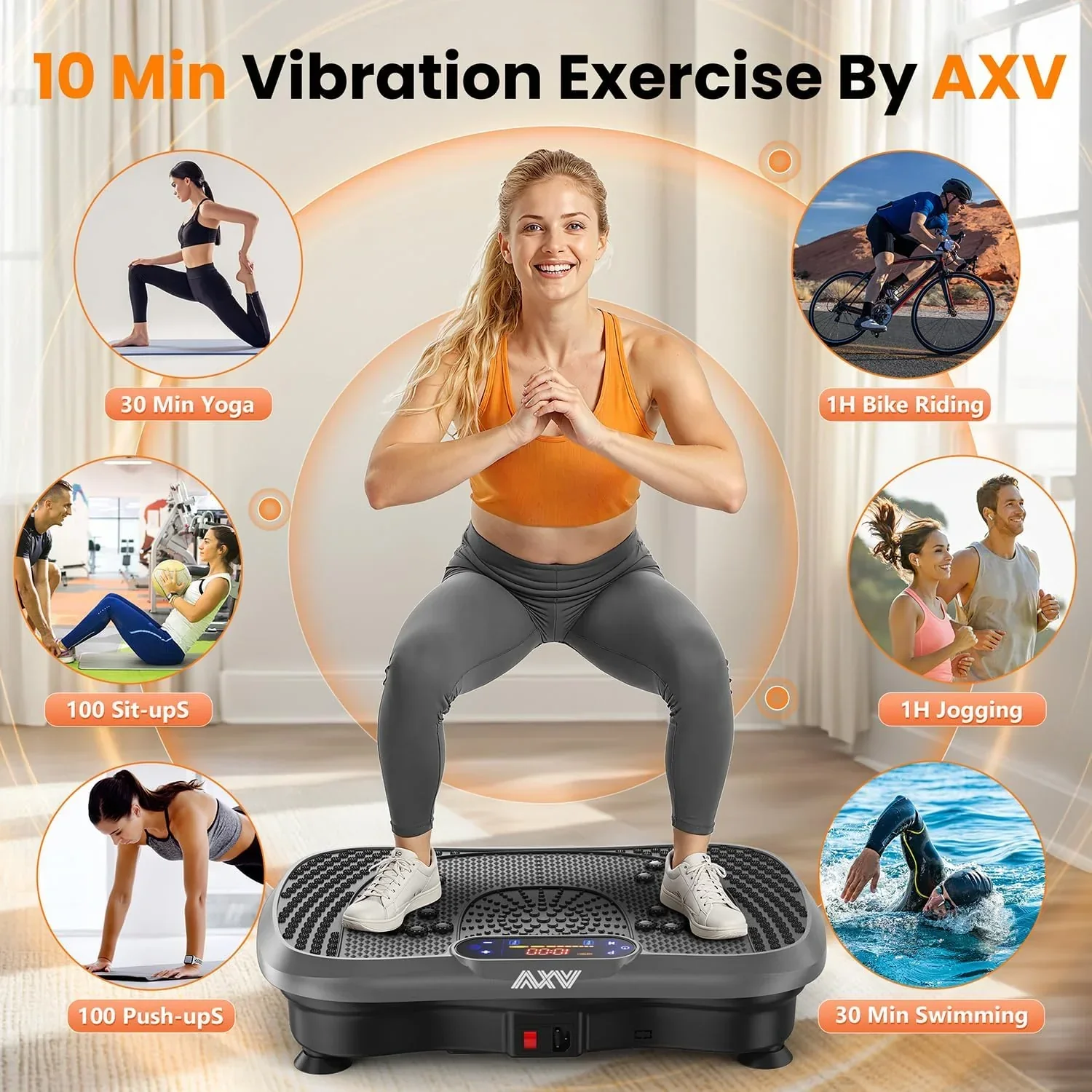 AXV Vibration Plate Fitness Platform Trainer Suitable for men and women to lose weight