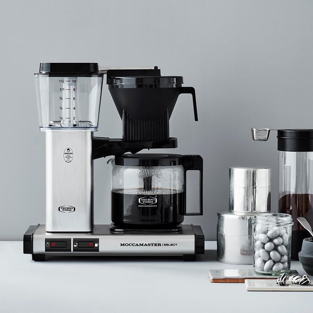 Moccamaster KBG Select, Kaffeemaschine, Retro Kaffeemaschine, Filterkaffee, Off-White, 1.25L