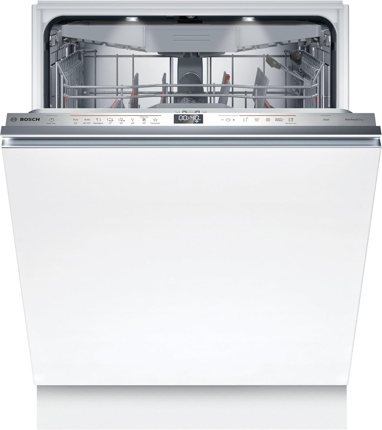 Bosch SMV4ETX08E, Serie 4, Smarter Geschirrspüler Vollintegriert 60 cm, Besteckkorb, Spülmaschine mit Programmassistent, besonders Leise, Rackmatic, Automatische Türöffnung, InfoLight, AquaStop