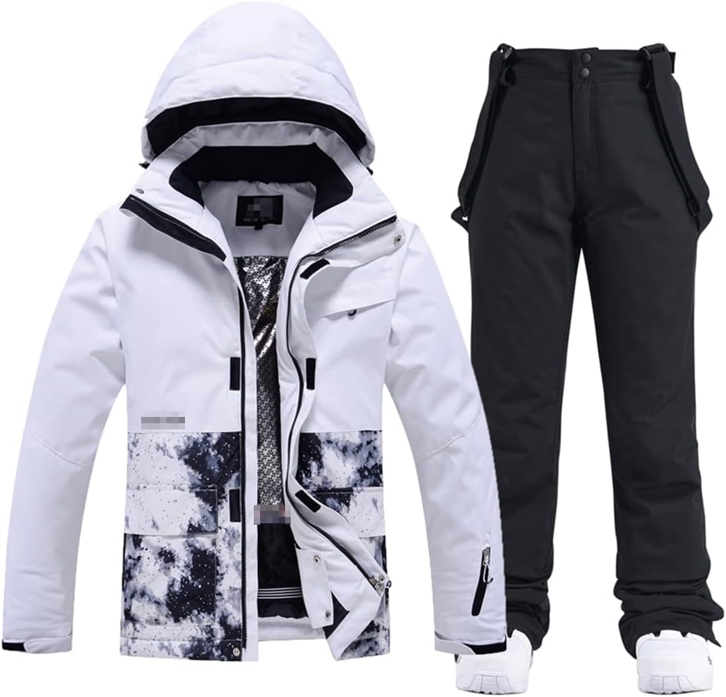 Damen Winter Schneeanzug Sets Snowboard Kleidung Skifahren Kostüm Mantel Jacken und Riemen Hose Bilderjacke Pant35 S