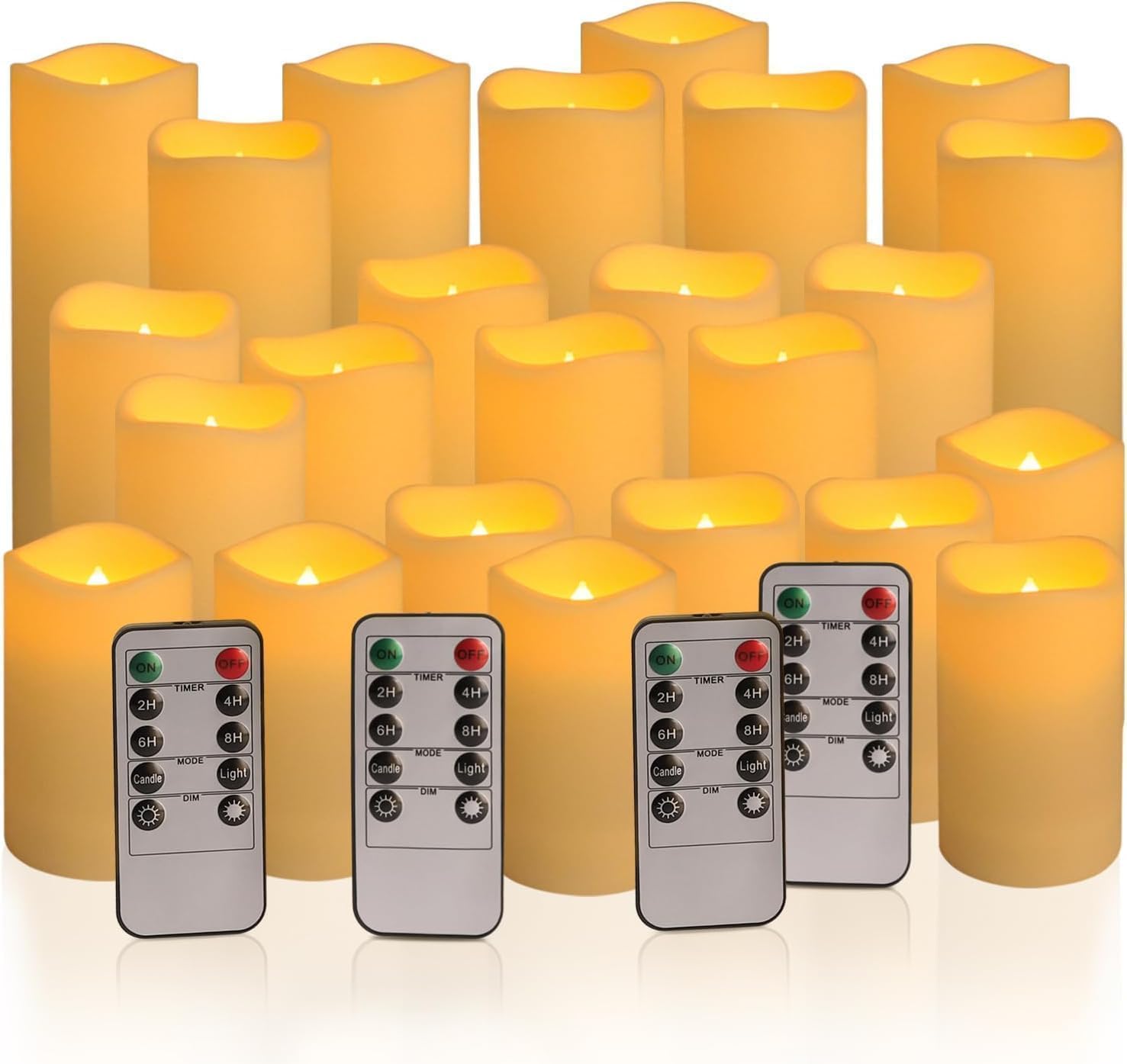 Flammenlose LED-Kerzen mit Fernbedienung, perfekt für Zuhause, Partys und besondere Anlässe (drei Größen), 24 Stück