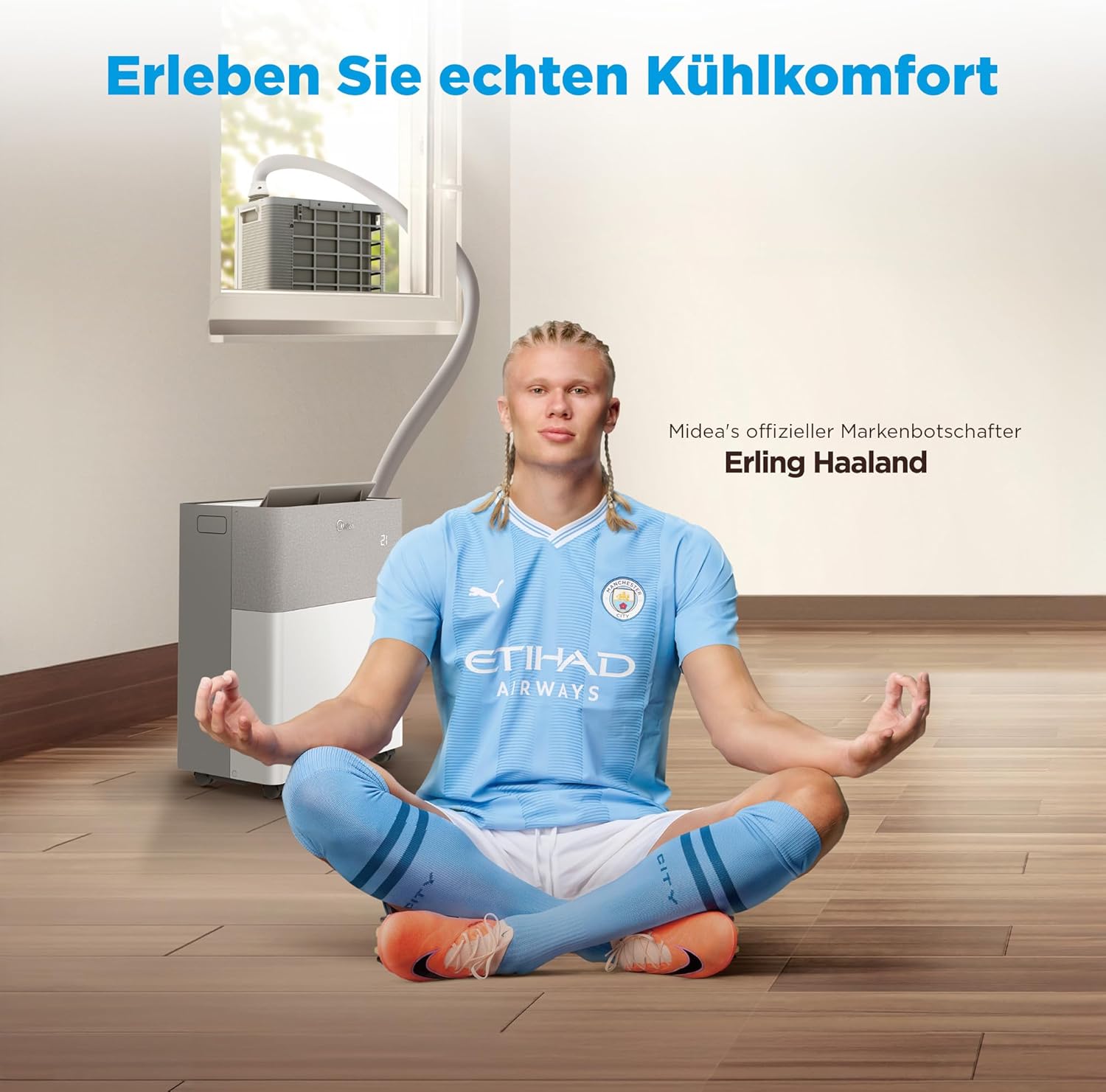 Midea Portasplit Klimaanlage, Mobile Wärmepumpe, Kühlen A++/Heizen A+, 12000 BTU 3, 5kW, für Räume bis zu 42 m² / 105 m³, nur 39 dB(A) im Silent-Modus