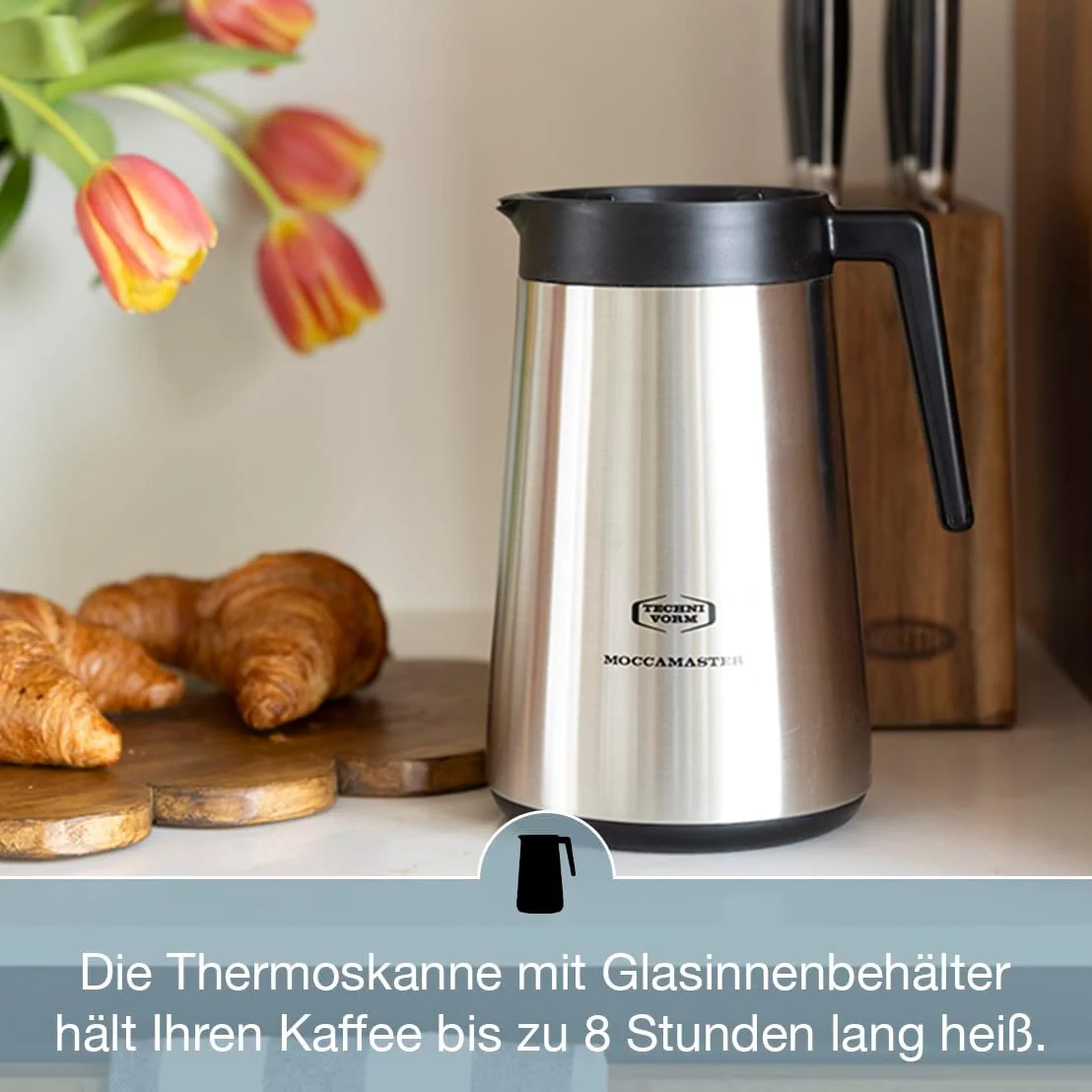 Moccamaster KBGT, filterkoffiezetapparaat met thermoskan, filterkoffiezetapparaat, Off-White, 1.25L