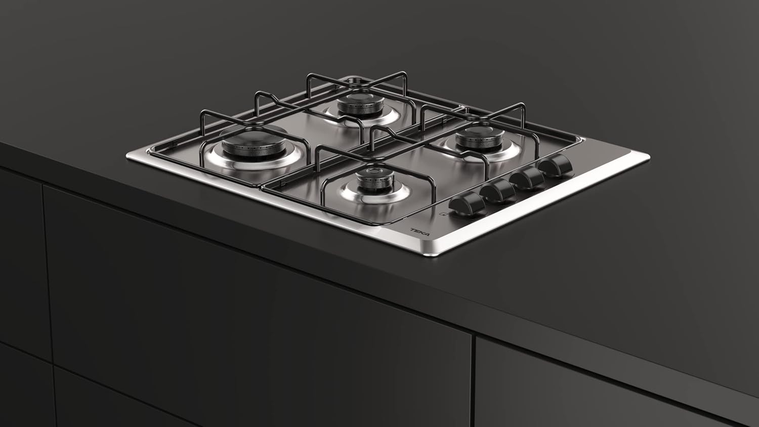 TEKA Placa de Gas Butano, 60 cm, 4 Fuegos, Mandos Ergonómicos, Seguridad Termopar, Parrillas Esmaltadas, HLX 640 KL