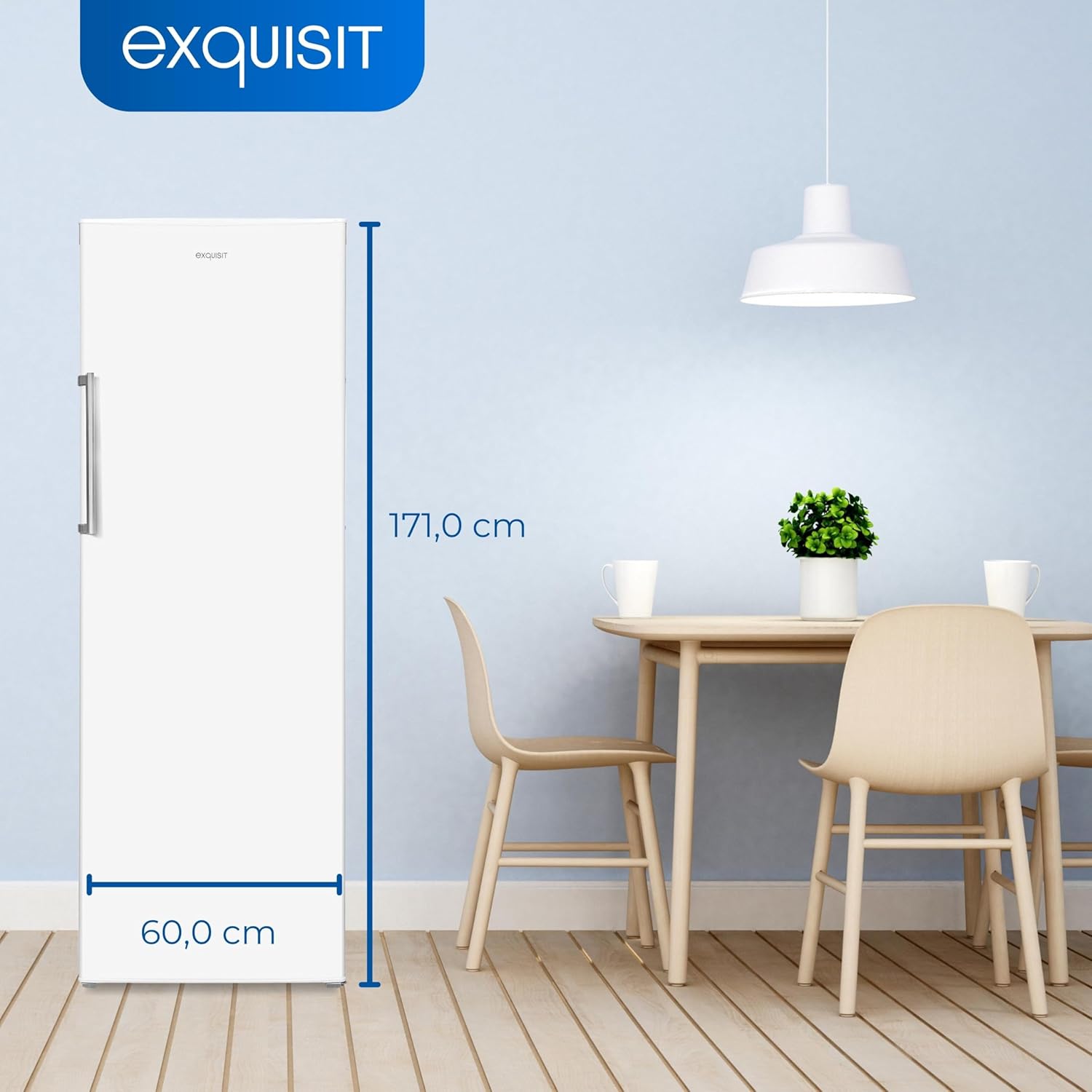 Exquisit Gefrierschrank GS280-HE-040D weiss | Tiefkühlschrank Gross 242 Liter | 4* Schnellgefrieren | Gefrierschrank Gross | Türanschlag wechselbar