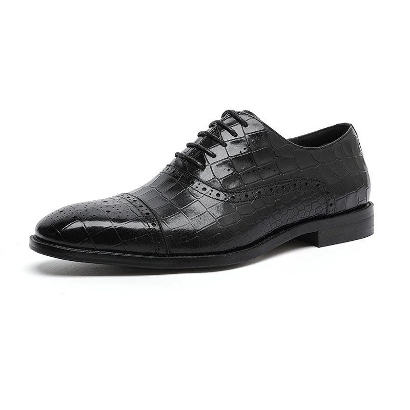 Herren Oxford Schuhe aus echtem Leder geschnitzt