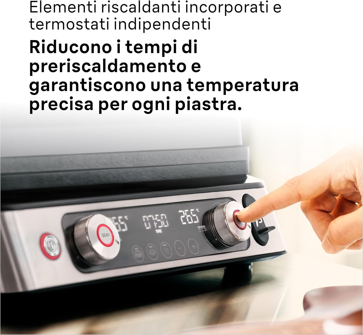 Braun MultiGrill 9 Pro CG 9160, Elektrogrill mit 2 unabhängigen Thermostaten, 3 Kochpositionen, spülmaschinenfeste Platten, integrierte Thermosonde, 2200 W, Schwarz/Edelstahl