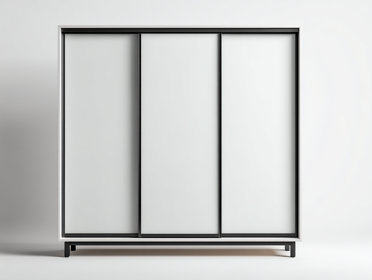 Kleiderschränke mit Schiebetüren-Stahl-Glas-228 x 60 x 198 cm-Schwarz-Grau-Industrielles Design
