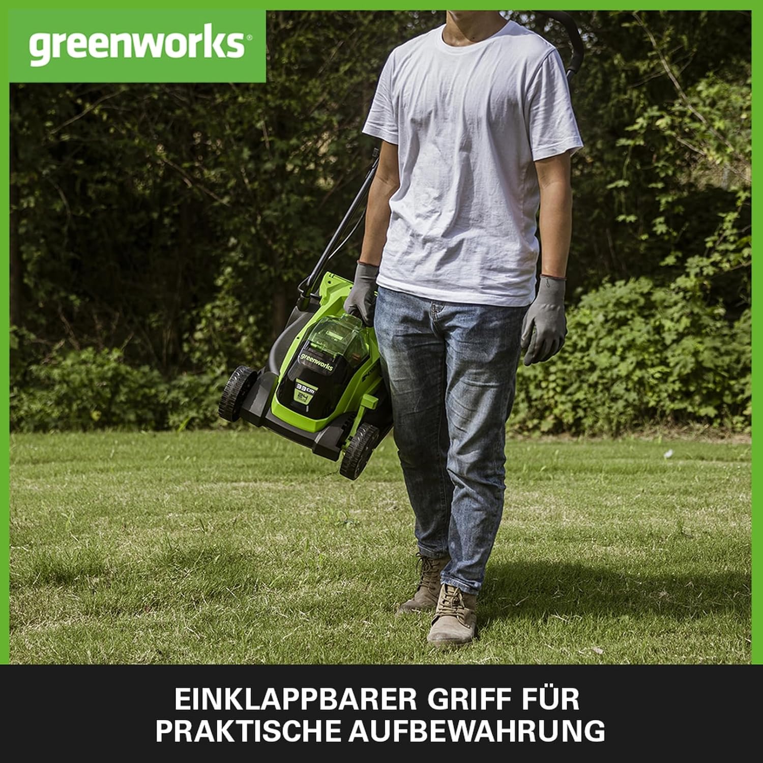Greenworks 48V (2x24V) Selbstfahrender Akku Rasenmher f��r groe Flchen bis zu 480m, 46cm Schnittbreite, 55L Sack PLUS zwei 4Ah-Akkus und Doppelladegert GD24X2LM46SPK4X