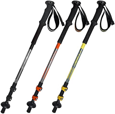 RajoNN SilteD Trekkingstock Outer Lock Carbon Teleskopischer ultraleichter dreiteiliger Carbonfaser-Gehstock Offroad-Gehkrücke (Farbe: Rot)