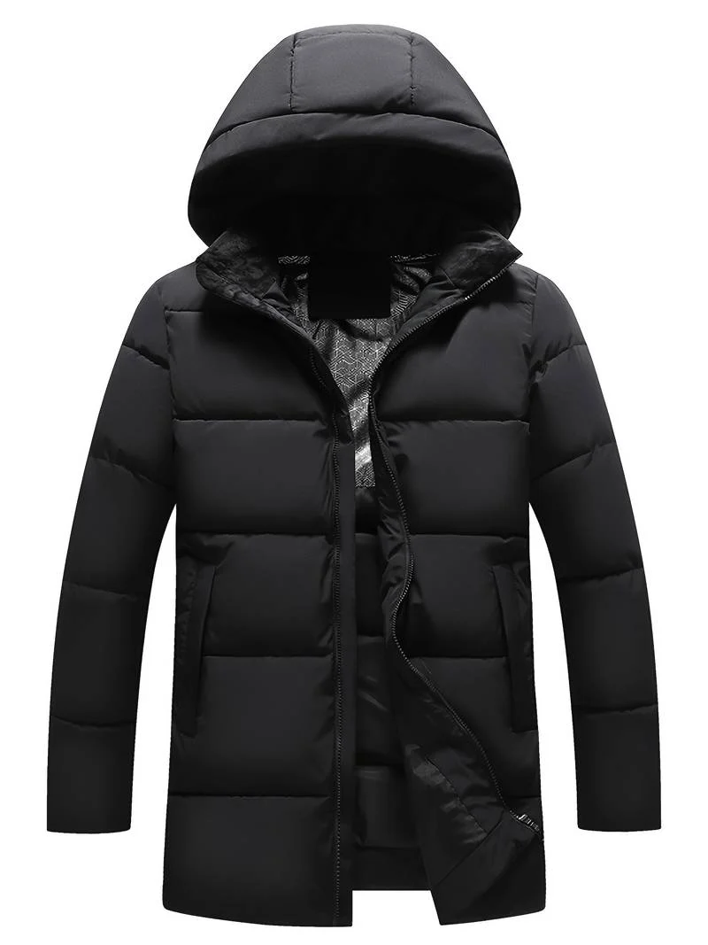 Lange gesteppte Winterjacke f��r Herren