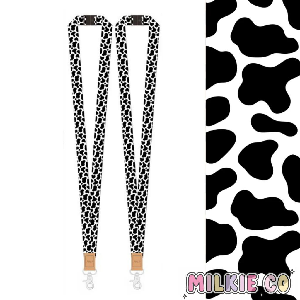 Cow Print Fabric Lanyard