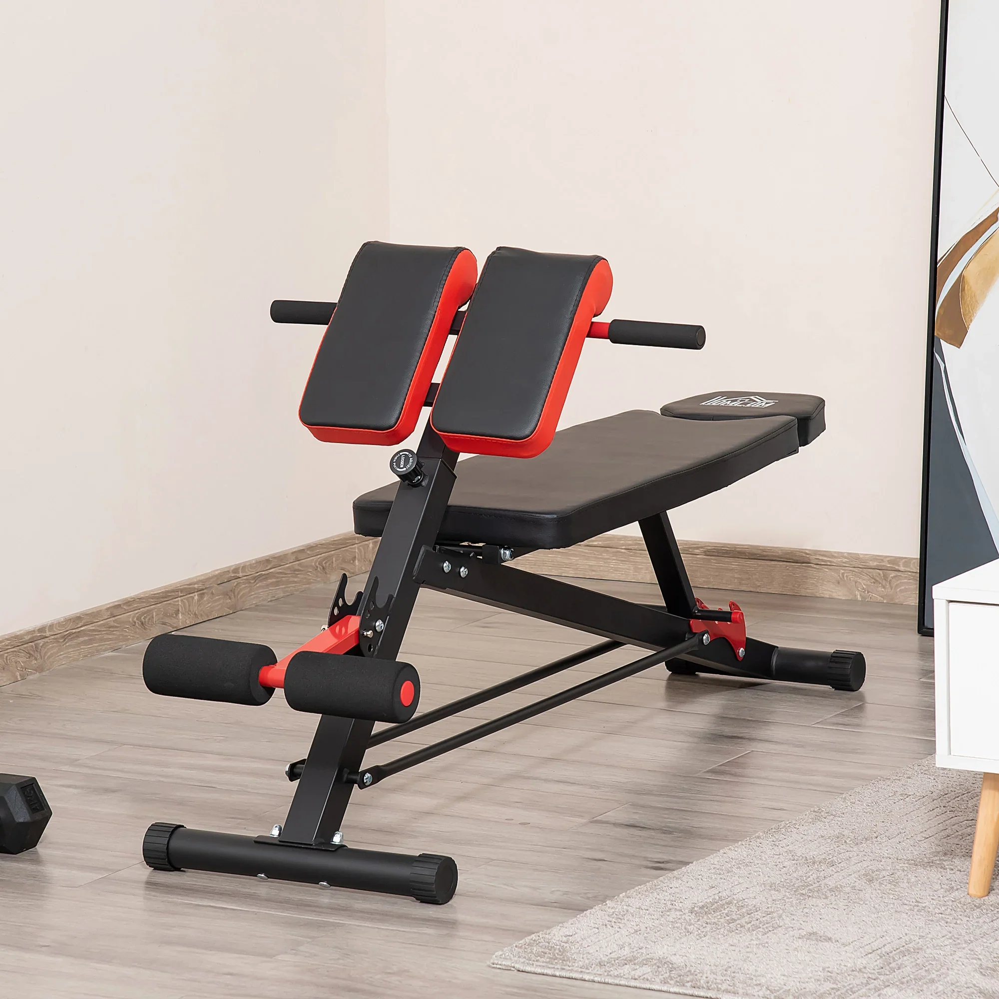 HOMCOM Halterbank verstelbaar multifunctioneel voor full-body training