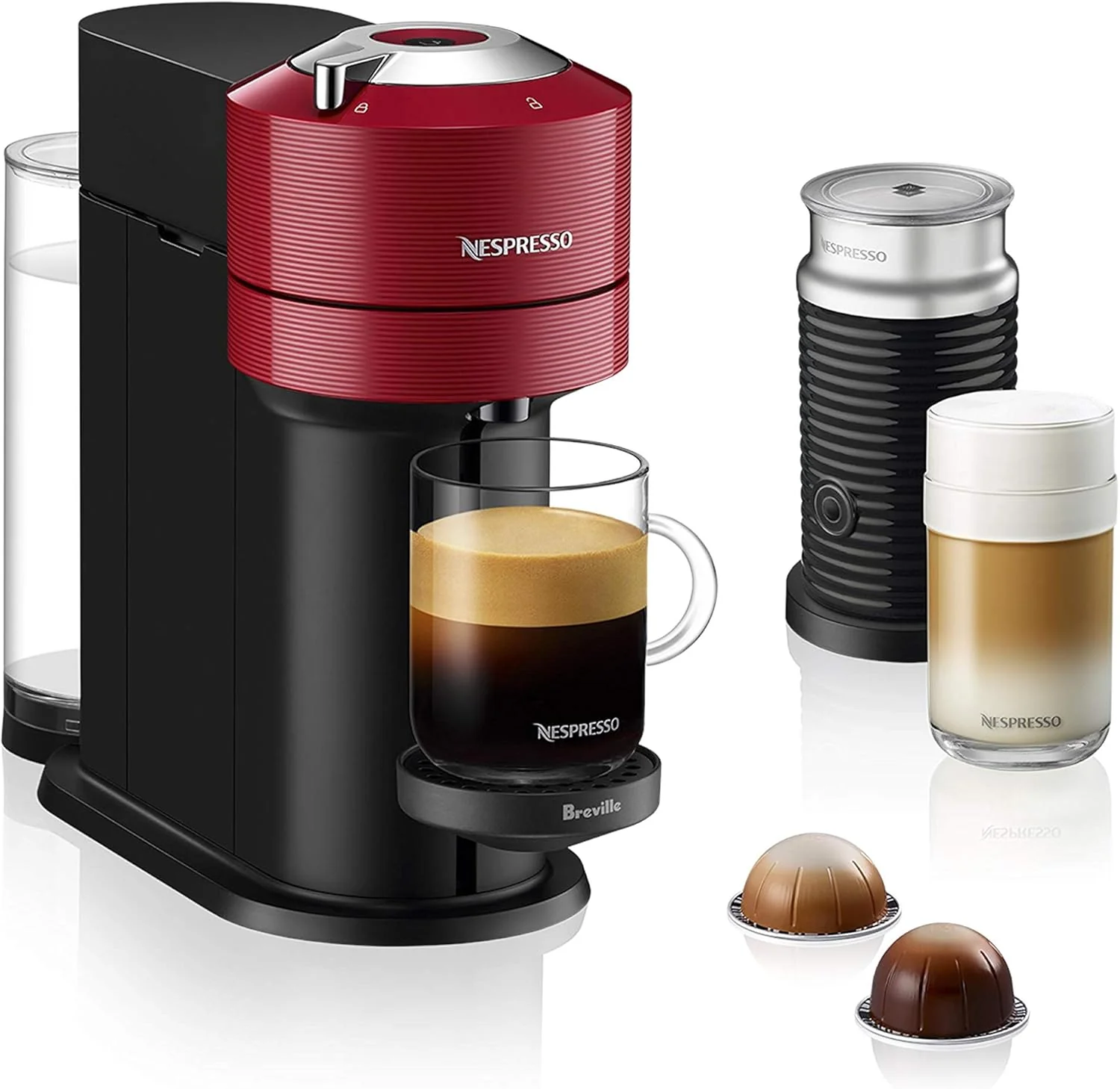 Nespresso Vertuo Next Coffee and Espresso Maker by Breville, with Aeroccino Milk Frother