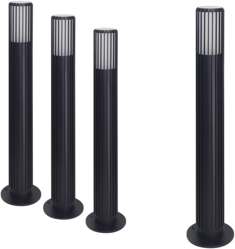 LUXULA 2er Set Wegeleuchte Außen mit Bodenplatte und Erdspieß, GU10 Fassung, Aluminium, 56cm Höhe - LED Außenleuchte IP44 Pollerleuchte Garten Terrasse