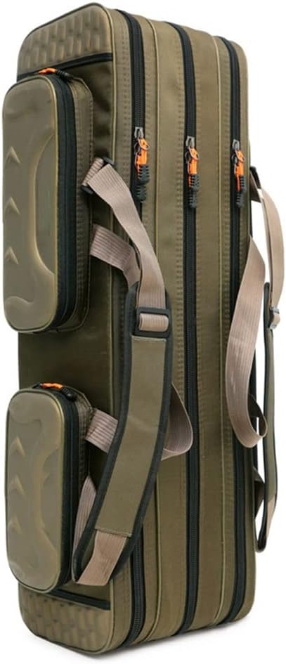 Leichte Angelruten-Tasche, großes Fassungsvermögen, wasserdichte Angeltasche, multifunktionale Angelausrüstungs-Ausrüstungstasche (grün, 100 cm)