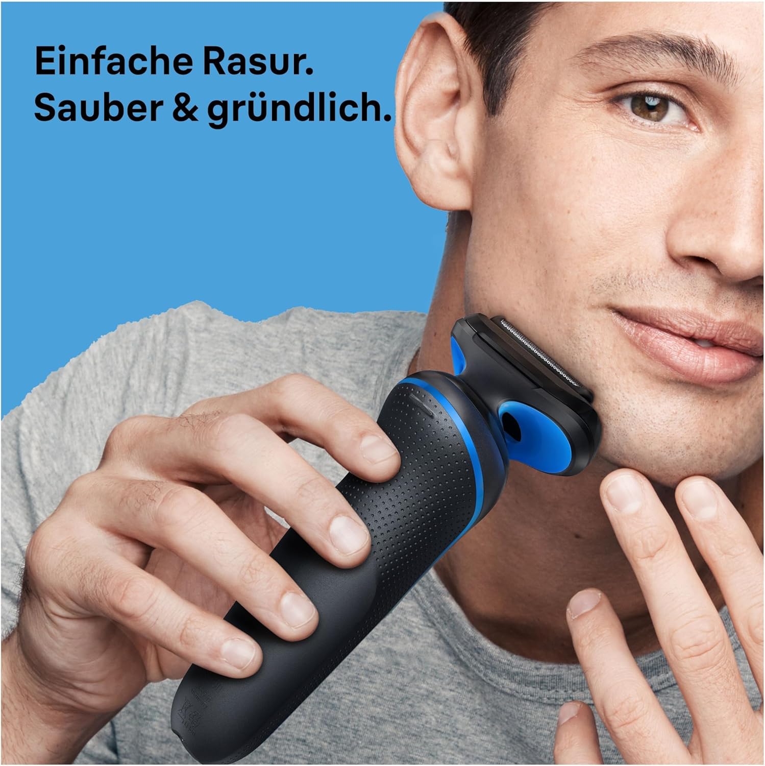 Braun Series 5 Elektrorasierer mit EasyClick Trimmer Aufsatz, Rasierer Herren Elektrisch, Präzisionstrimmer, EasyClean, Geschenk Mann, Made in Germany, 51-B1820s, blau