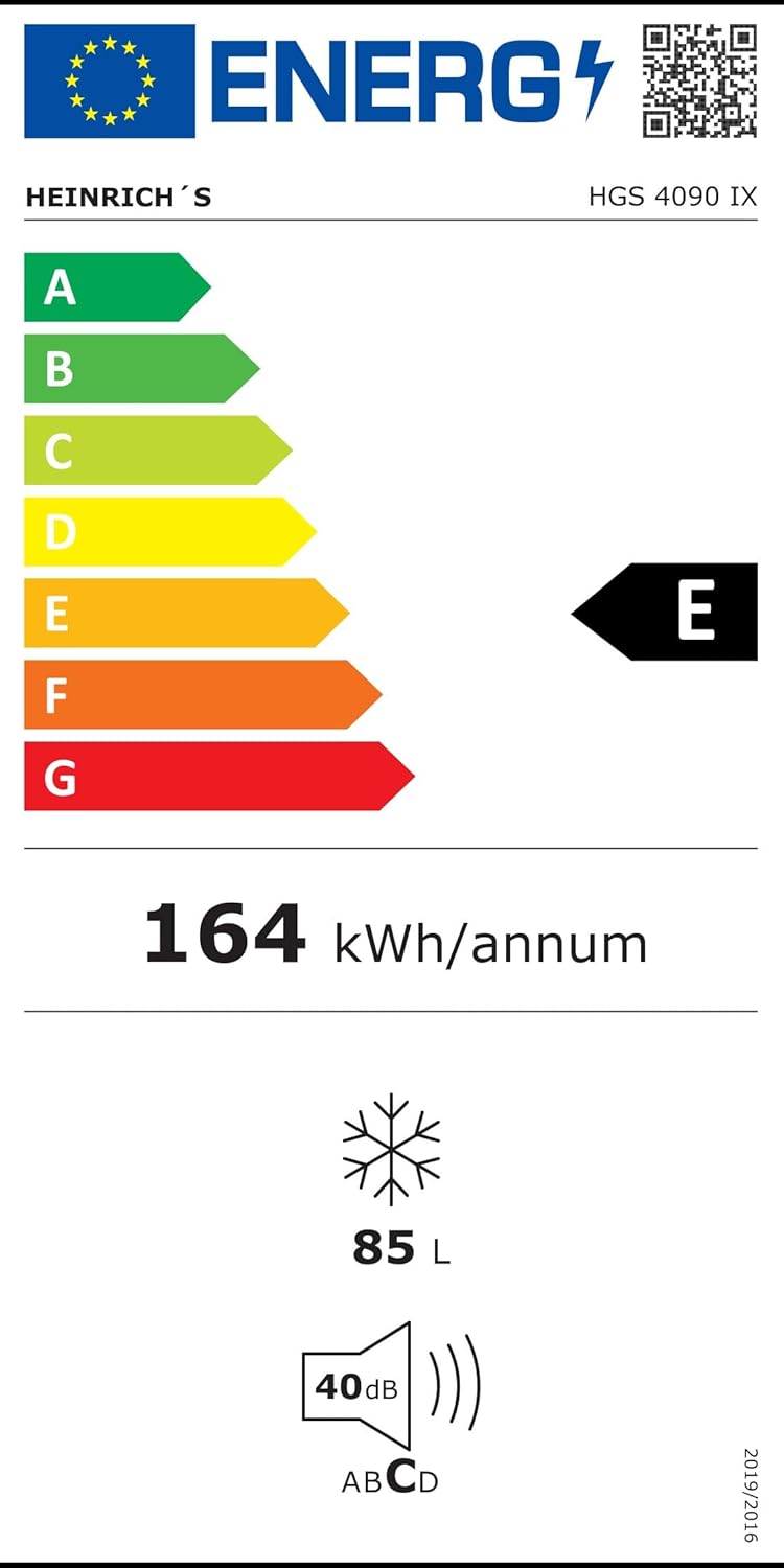 Heinrich´s Gefrierschrank 61Liter -18°C Freezer, 3x Gefrierschublade, 7 Stufen Temperaturregler, Airflow, wechselbarer Türanschlag weiß