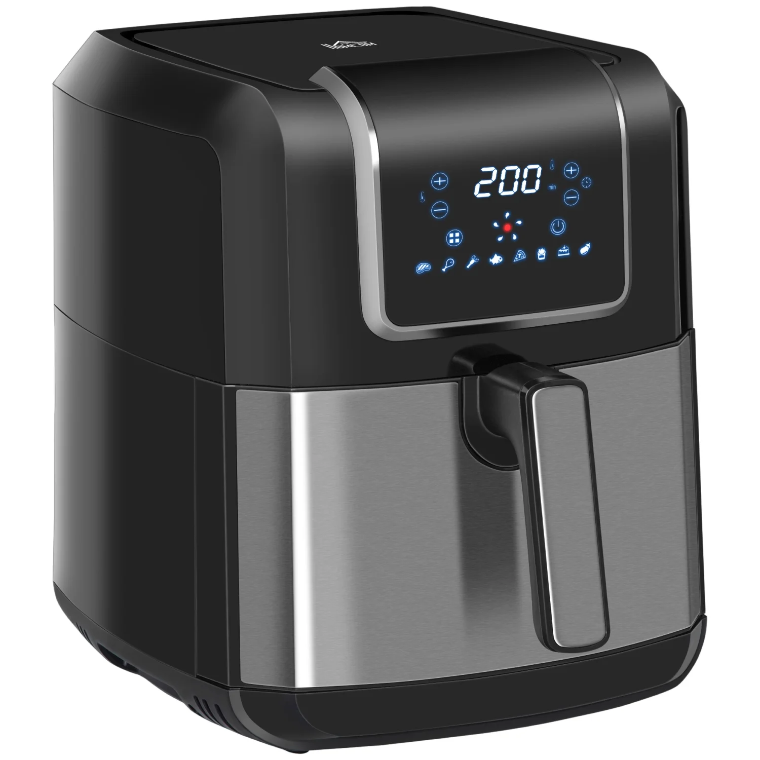 2025 GVJMTKP Heteluchtfriteuse 1700 W, 6,9 Liter met digitaal display, 360�� luchtcirculatie, instelbare temperatuur, timer en antiaanbakmand voor vetarm of olievrij koken, zwart