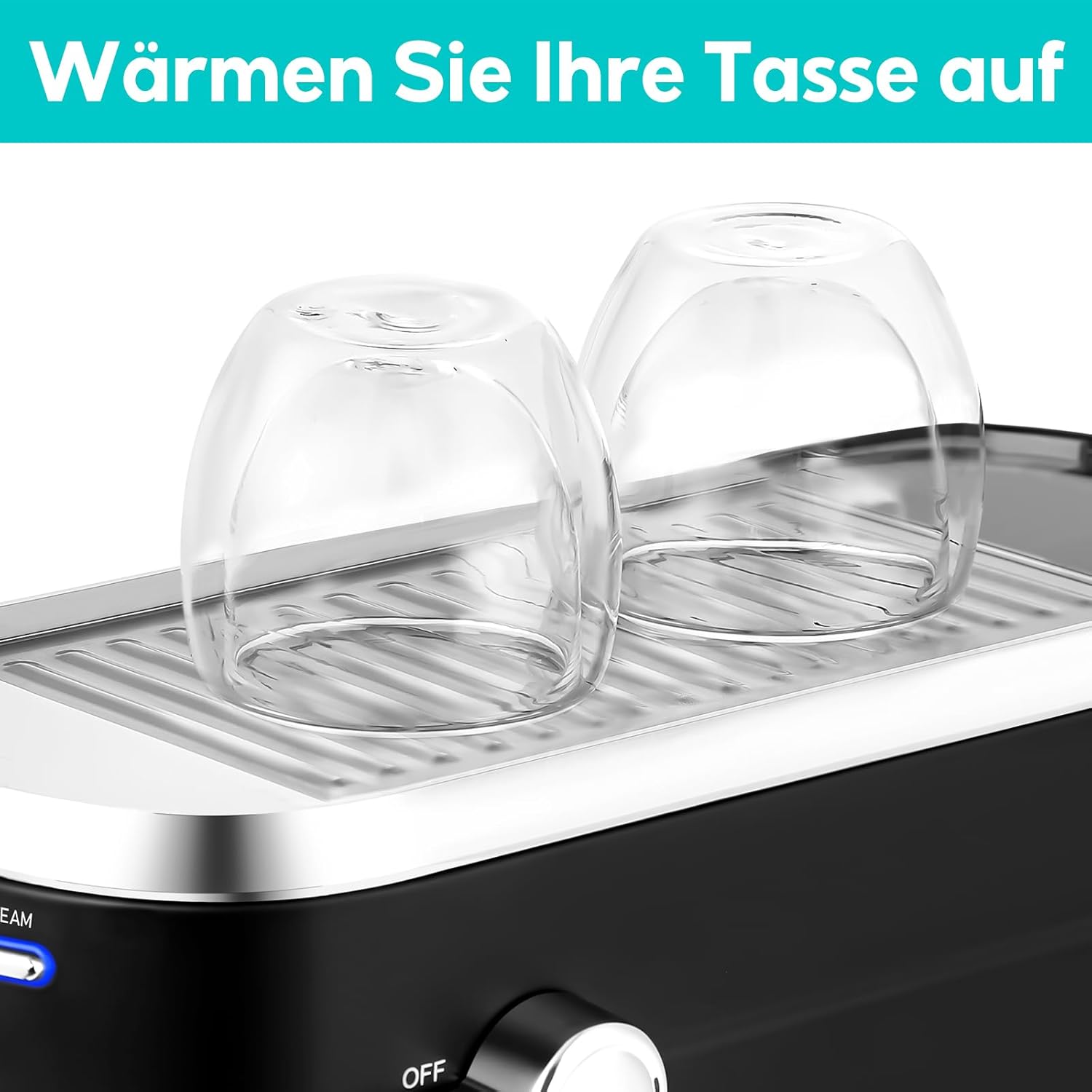 CASABREWS Espresso Siebträgermaschine 20 Bar, Edelstahl-Espressomaschine mit professionellem Milchaufschäumer, Klein Kaffeemaschine Espresso für Cappuccino, Latte & Macchiato, 1L Wassertank, Schwarz