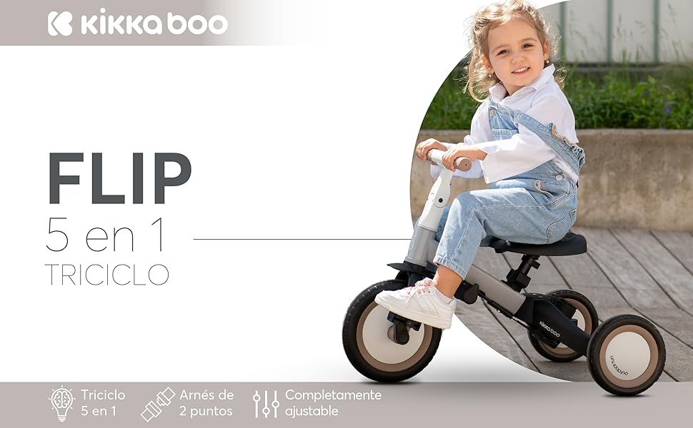 KikkaBoo Triciclo Evolutivo de Bebé 5 en 1 Flip