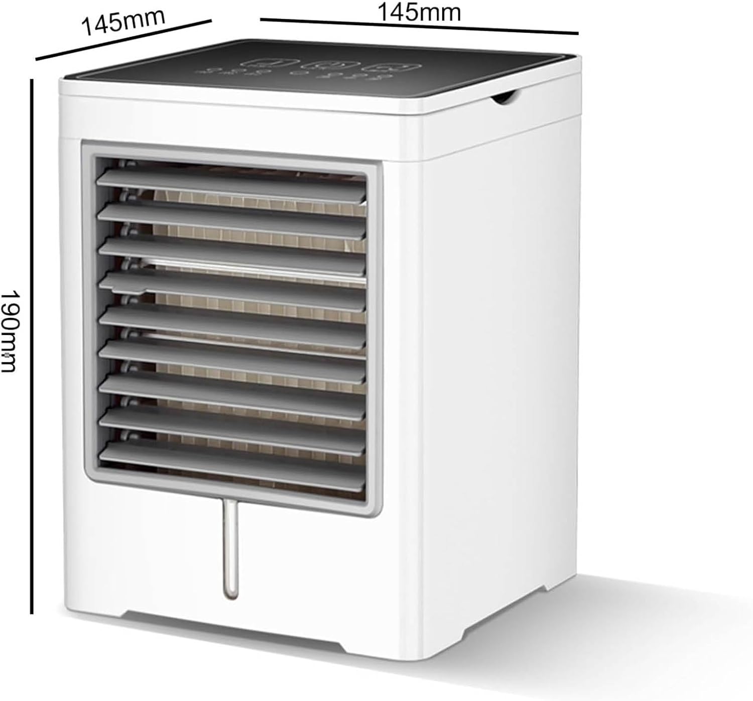 Verdunstungskühler mit 3 Windstufen und Touchscreen – tragbarer USB Kühlventilator für Zimmer, Zelt, Auto, Camping und den Außenbereich