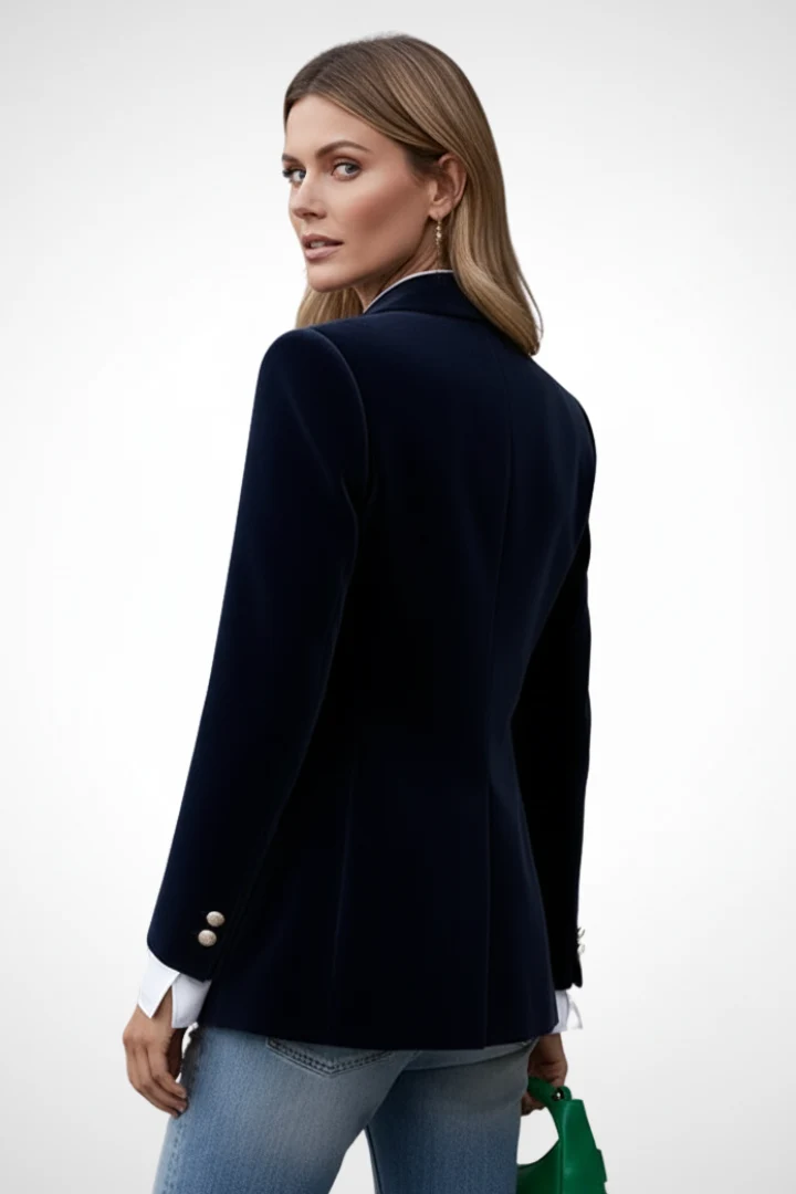 Damenblazer mit Revers und Einknopf-Verschluss