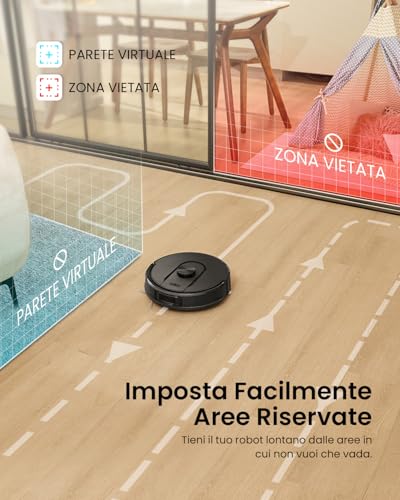 Robot Aspirapolvere Lavapavimenti con Mappatura,LiDAR Rilevamento Ostacoli, Aspirapolvere Robot lavapavimenti Potente Navigazione Laser per Pulizia Pavimenti Tappeti Peli Animali,Autonomia 180min : Casa e cucina