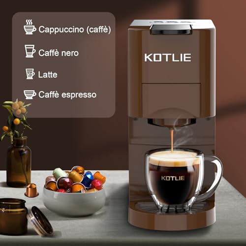KOTLIE Macchina Da Caffè Capsule 4 in1,Per NES/DG/Caffè Macinato/ESE PadS(44mm),19Bar,800ML(AC 513K) : Amazon.it: Casa e cucina