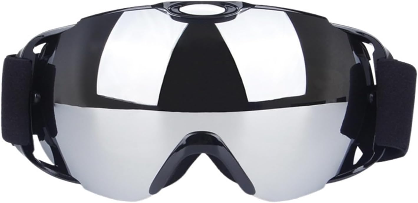 Skibrille, modische große Skibrille für Herren und Damen, beschlagfreie Schneebrille, Doppellinse, Skifahren, Snowboarden, Bergsteigen, Wintersportbrille für den Außenbereich (Farbe: Blau) (Silb