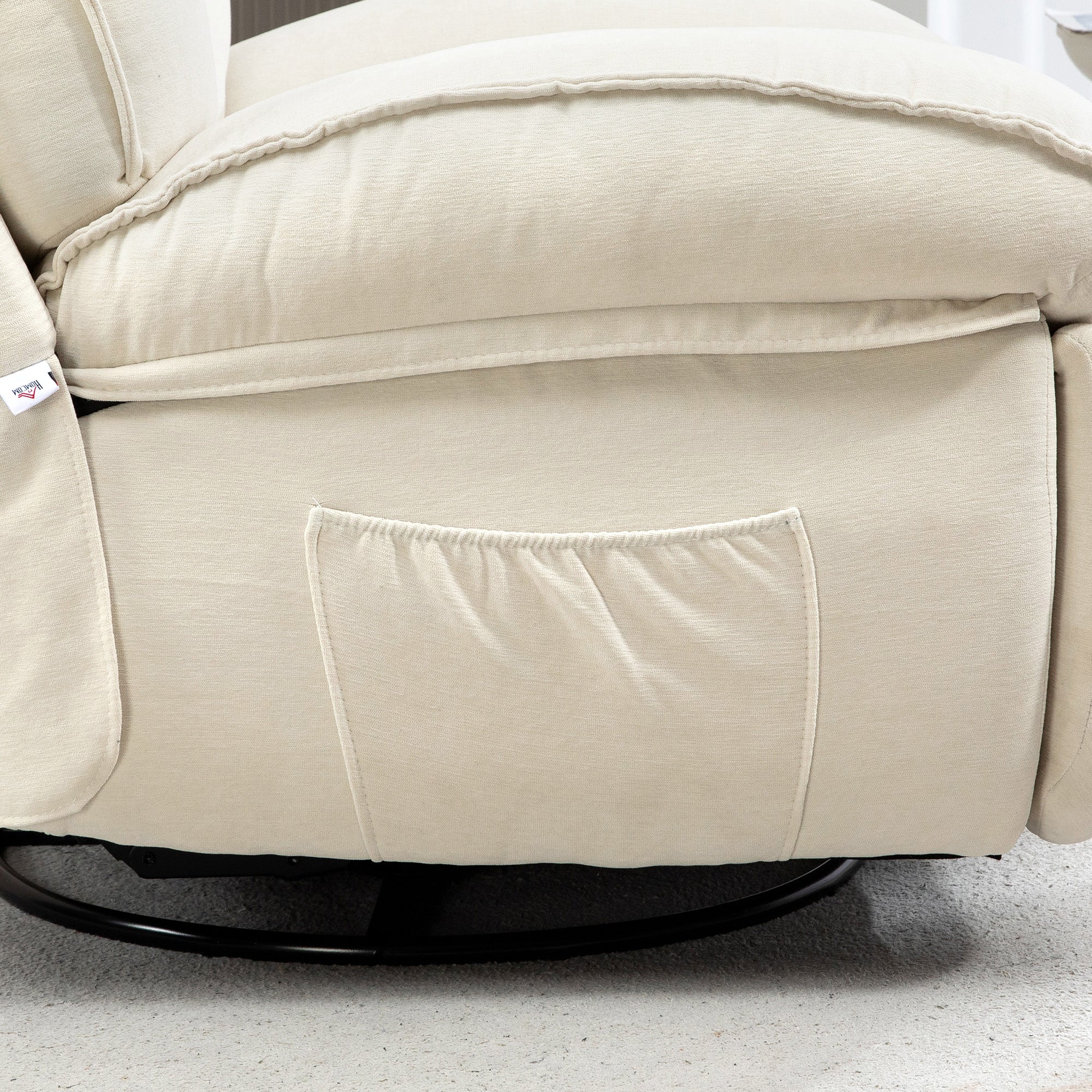 HOMCOM Relaxfauteuil, verstelbaar, 104x100x102cm/164x76cm, Crème Wit