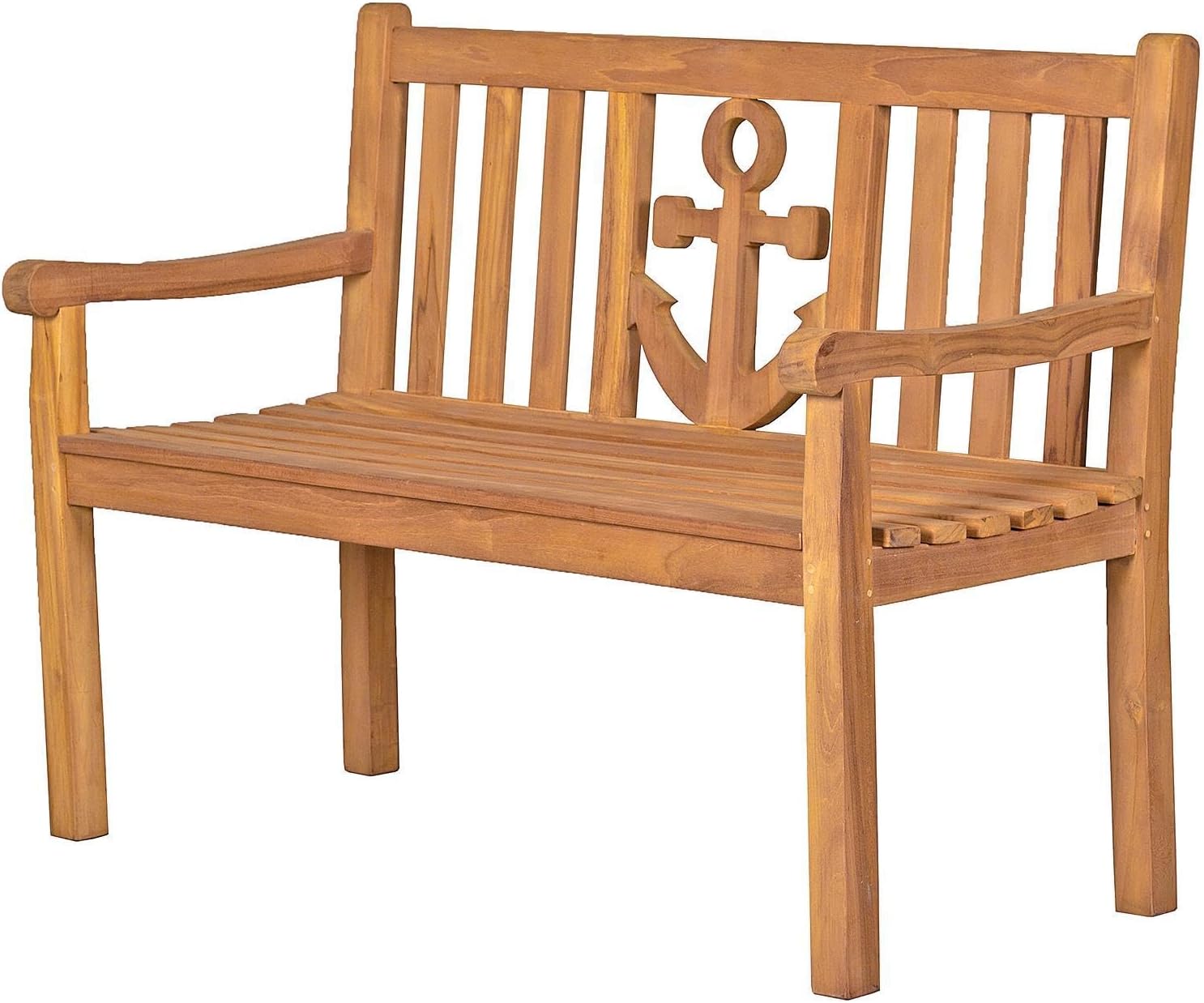 bene living Teakholz Gartenbank Anker 120 cm