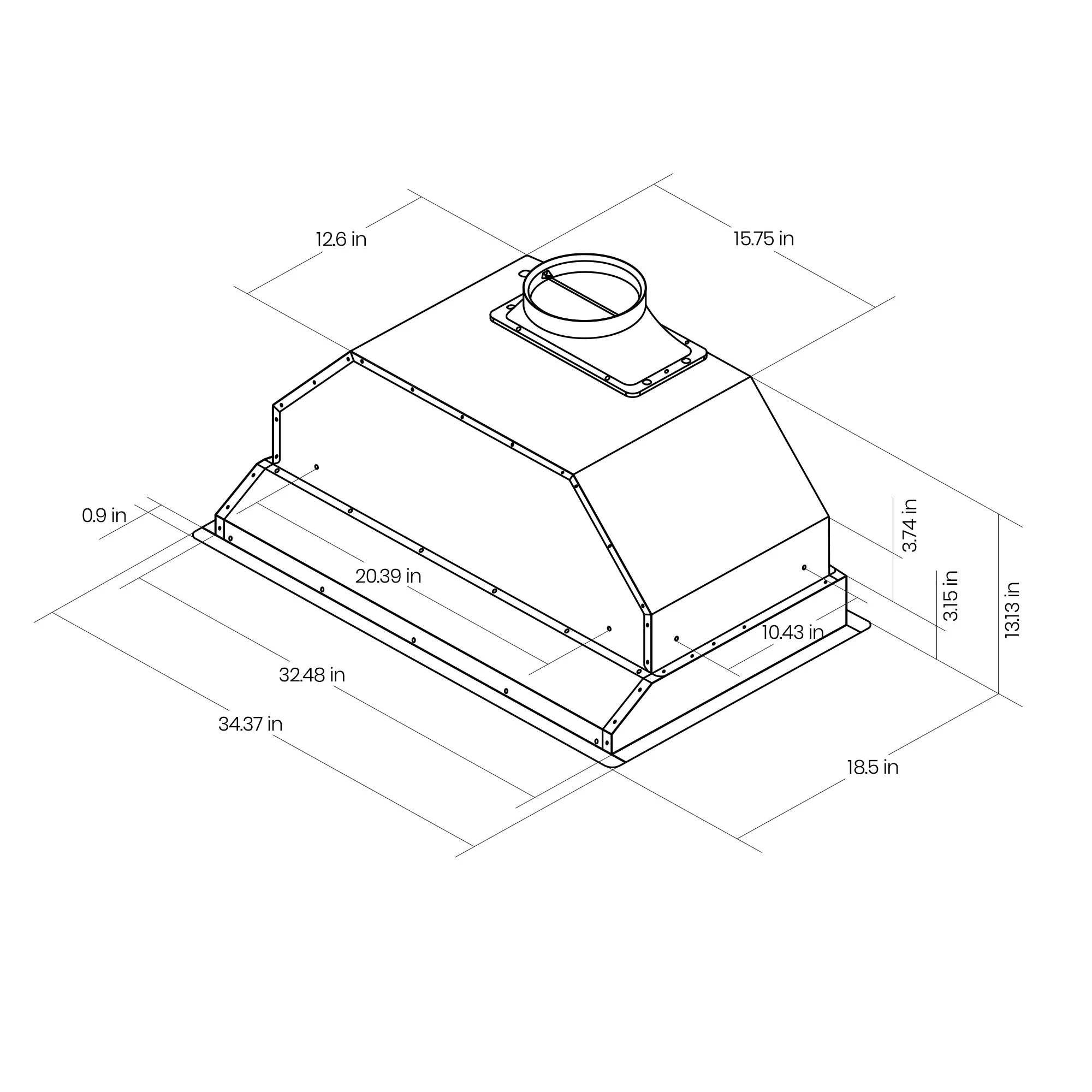 2025 EKON Kitchen Expert Ingebouwde Convertibele Afzuigkap 91 cm en 900 CFM met Afstandsbediening