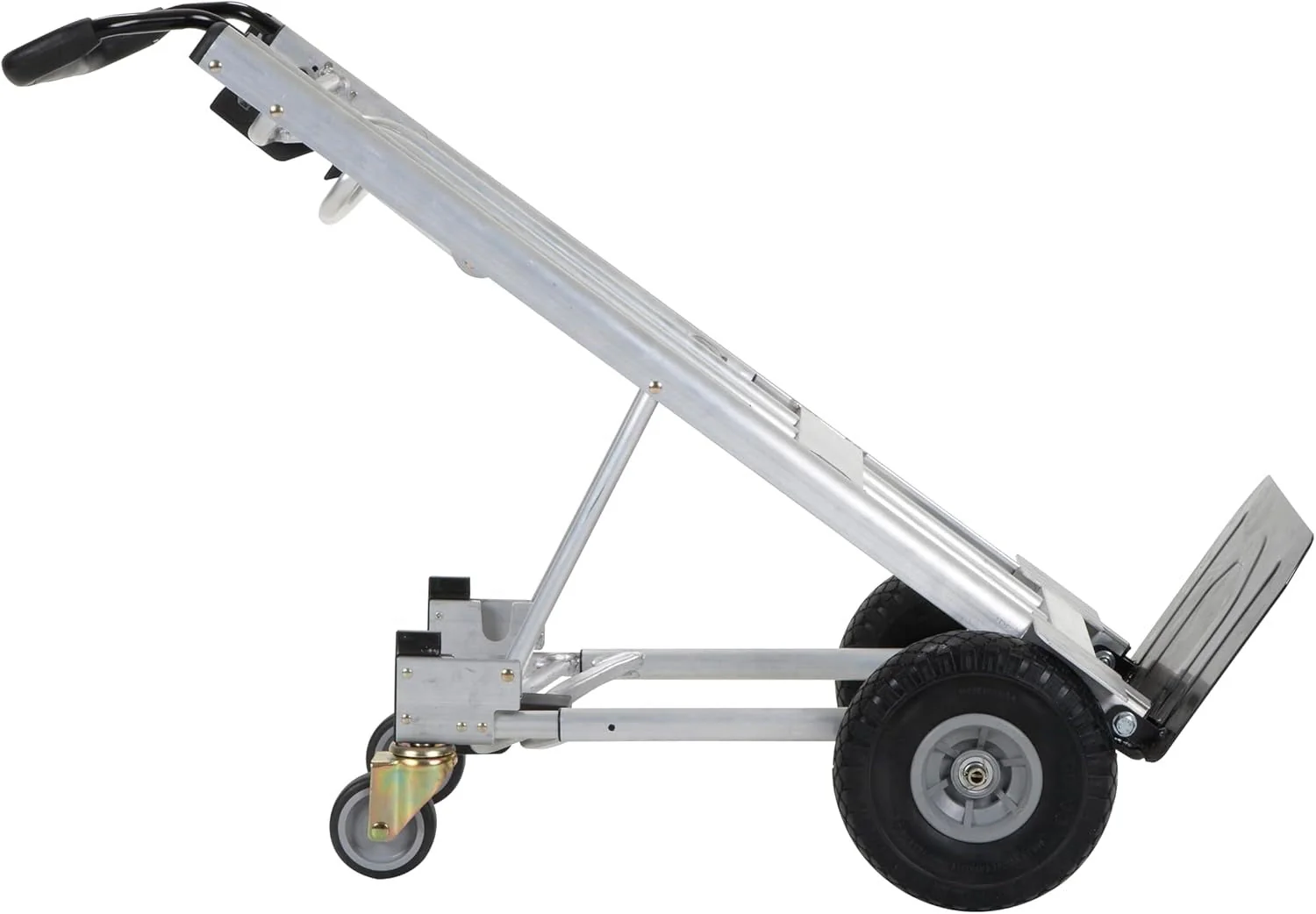 4-in-1 folding hand truck with puncture-proof wheels