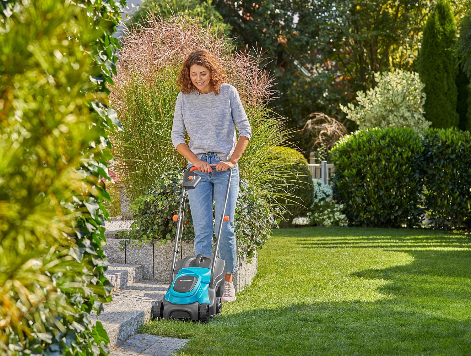 Gardena EasyMax 30/18V Ready-to-Use Set Akku-Rasenmäher, 30 cm Schnittbreite, inkl. Power for All-Akku, kompakt und wendig, ideal für kleine Gärten (14629-20)